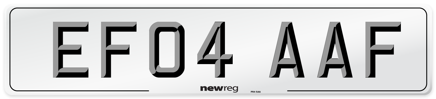 EF04 AAF Number Plate from New Reg